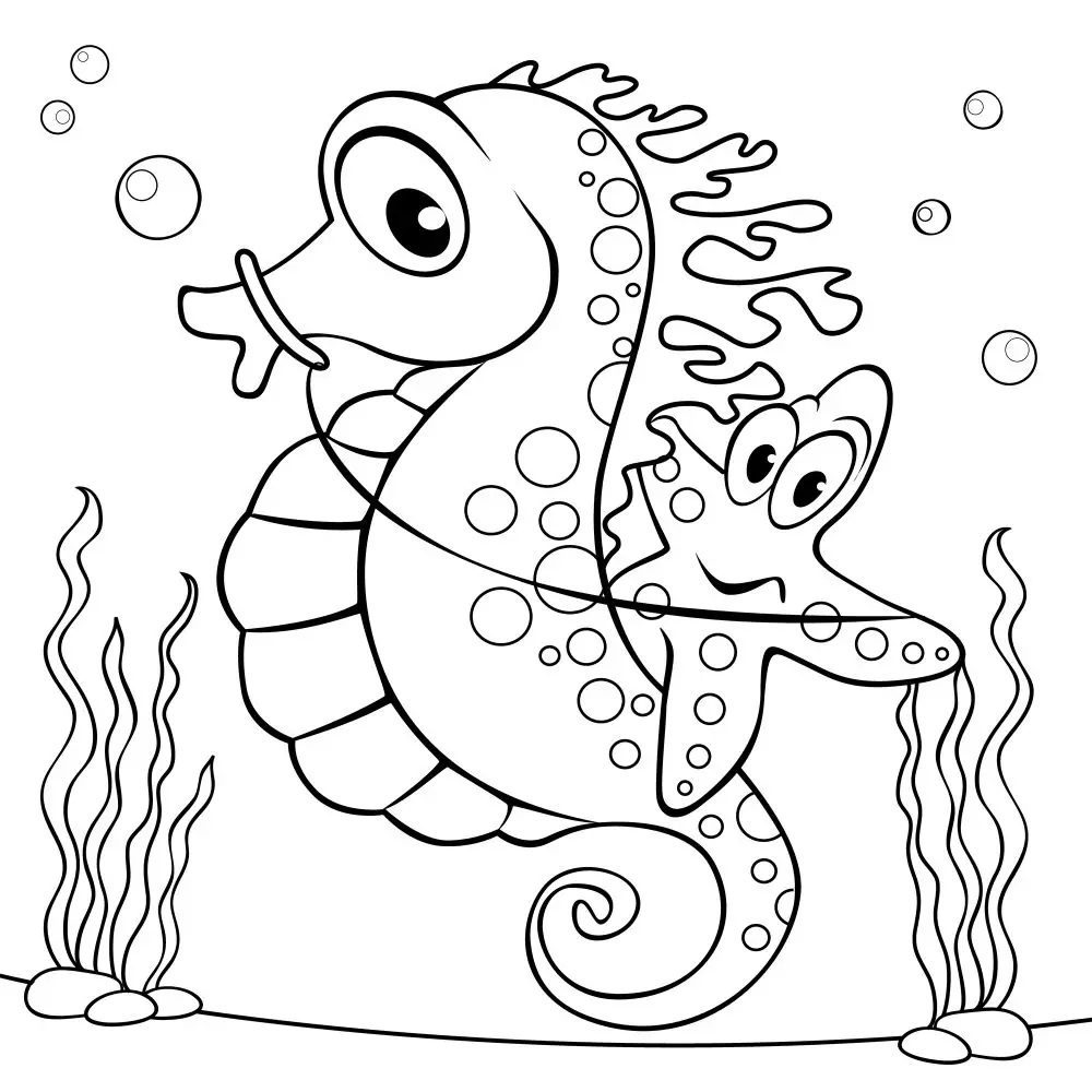 sea horse coloring pages printable free for older kids