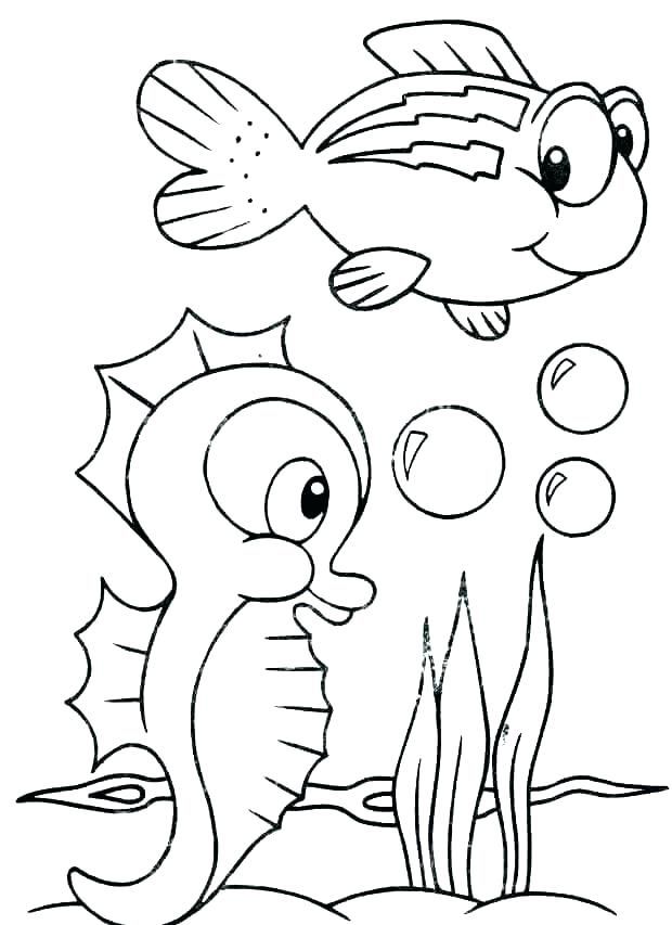sea water coloring pages cartoon cute