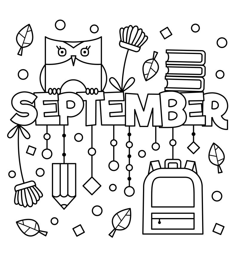 Hello September Coloring Page