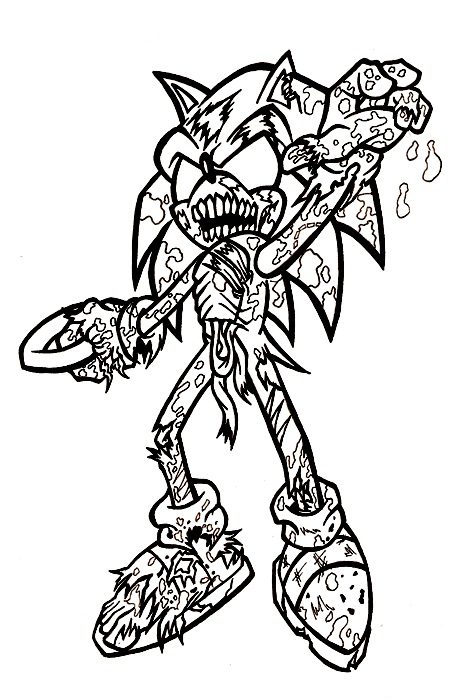 shadow the hedgehog zombie coloring pages