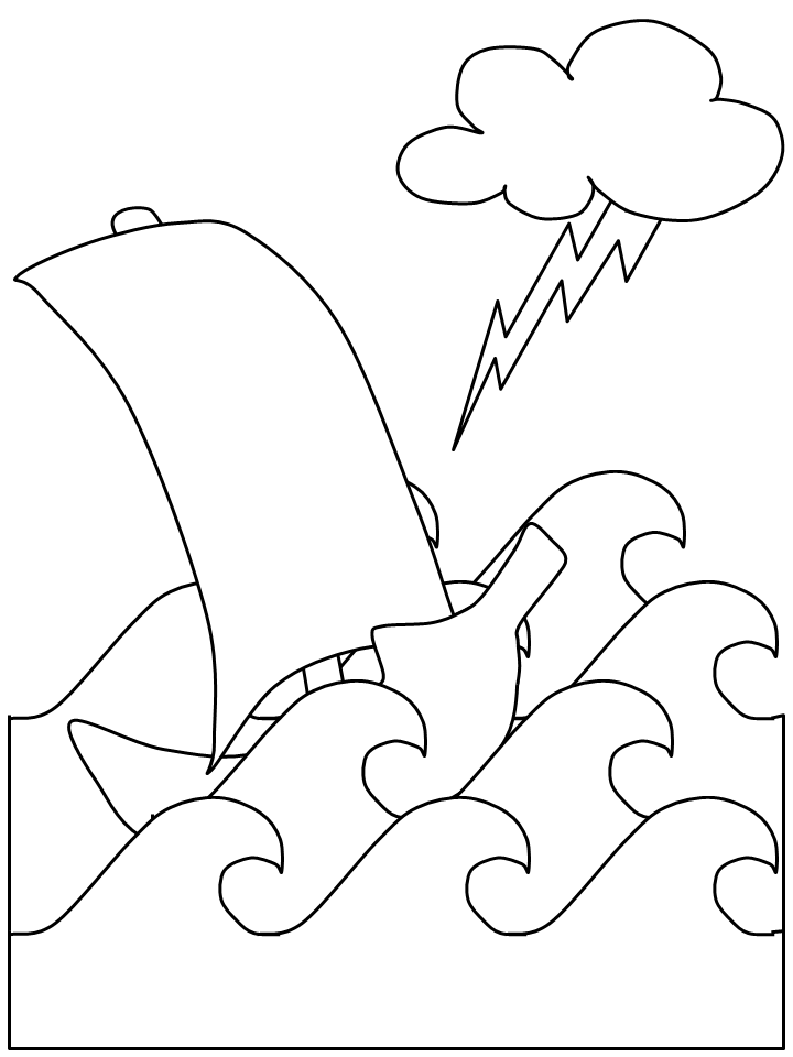 Ship Storm Transportation Coloring Pages