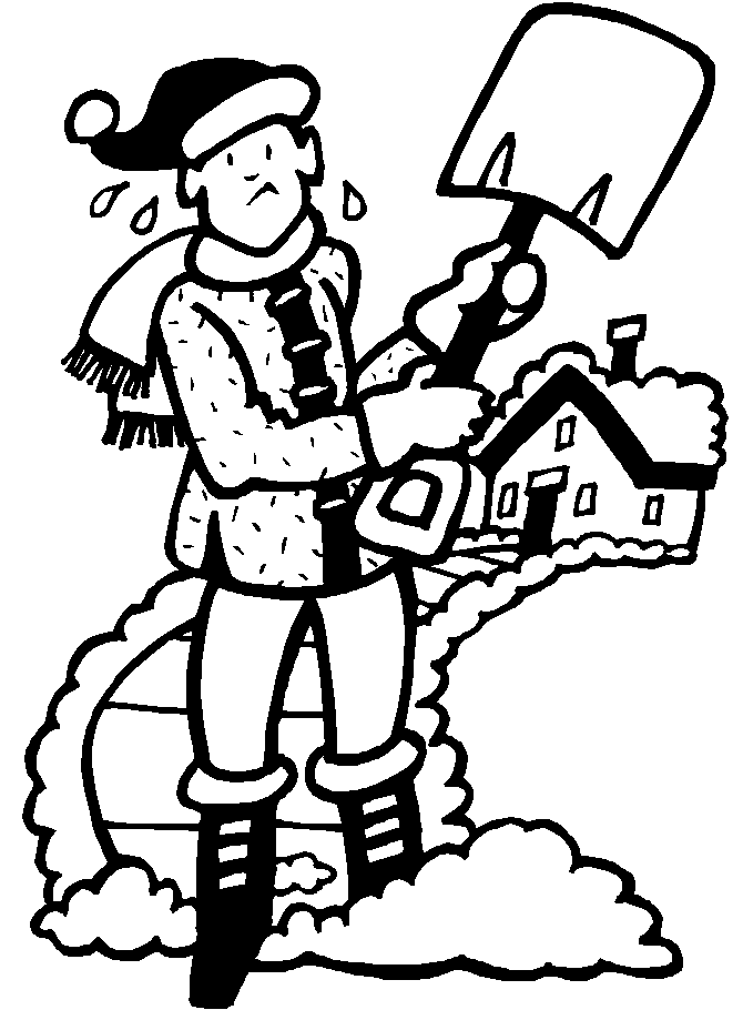 Shovel Winter Coloring Page