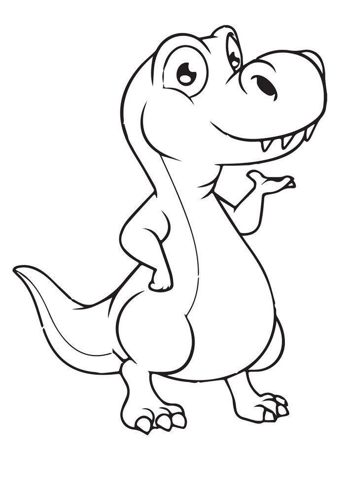 simple cute dinosaur coloring pages