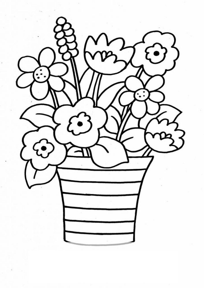 simple flower coloring pages pdf