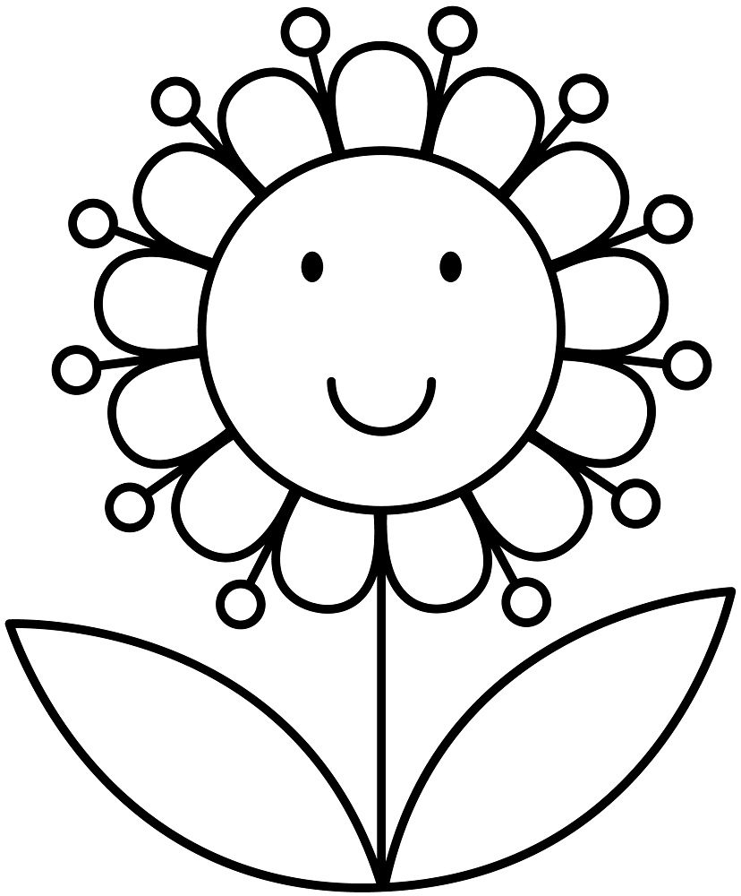 simple flower coloring pages