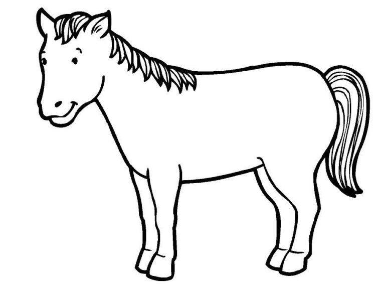Simple Horse Coloring Pages & coloring book. 6000+ coloring pages.
