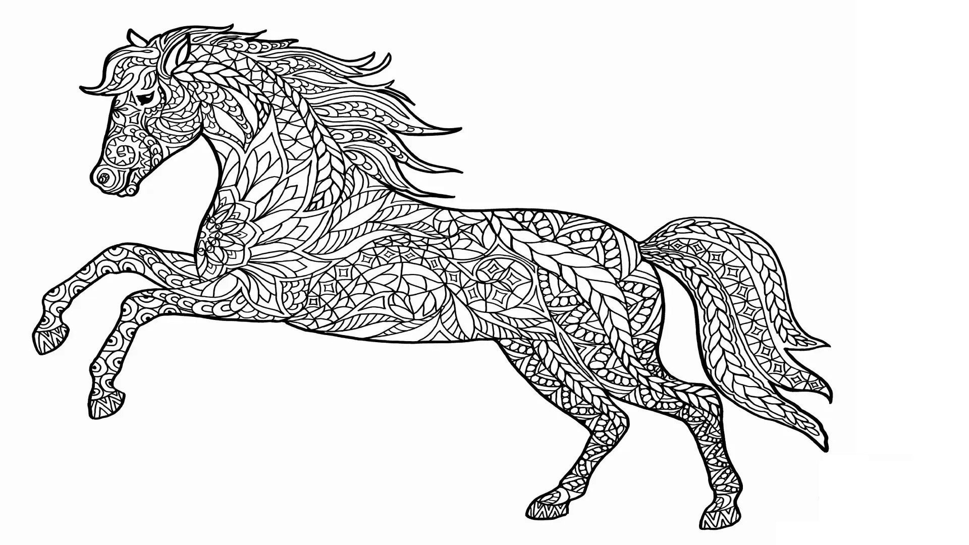 simple horse coloring pages mandala
