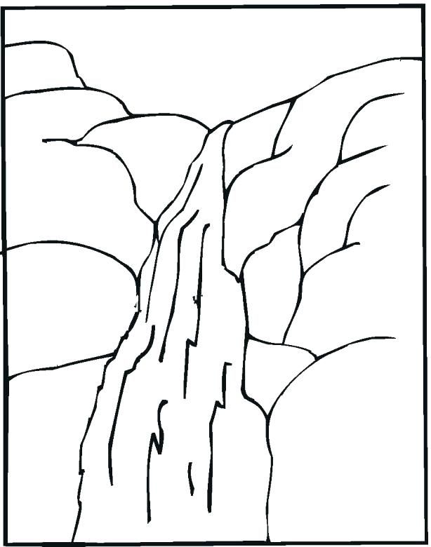 simple water fall coloring pages