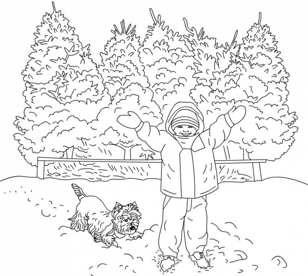 simple winter coloring pages for adults