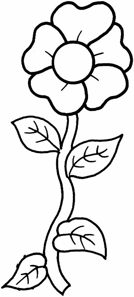 single flower coloring pages