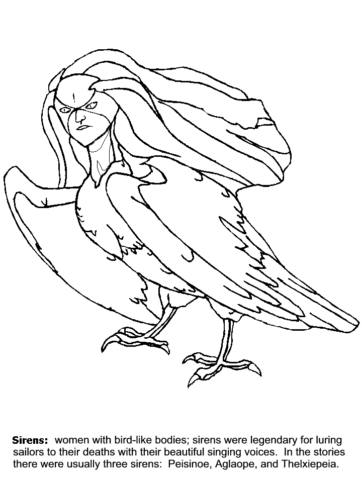 Siren Greek Coloring Pages