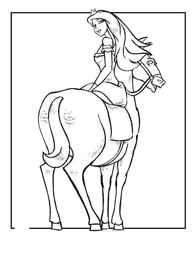 sitting on a horse coloring pages