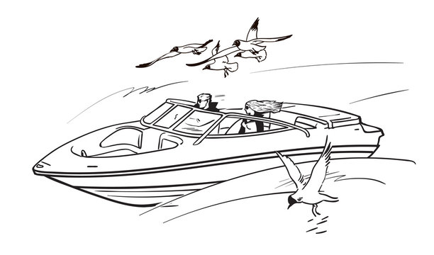 Ski Boat Coloring Pages