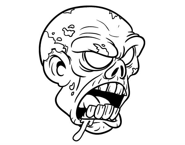 skull zombie coloring pages