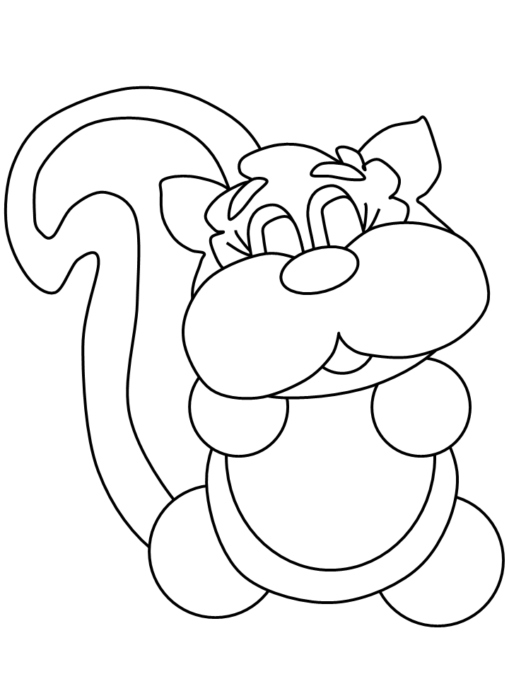 Cute Skunk Coloring Pages