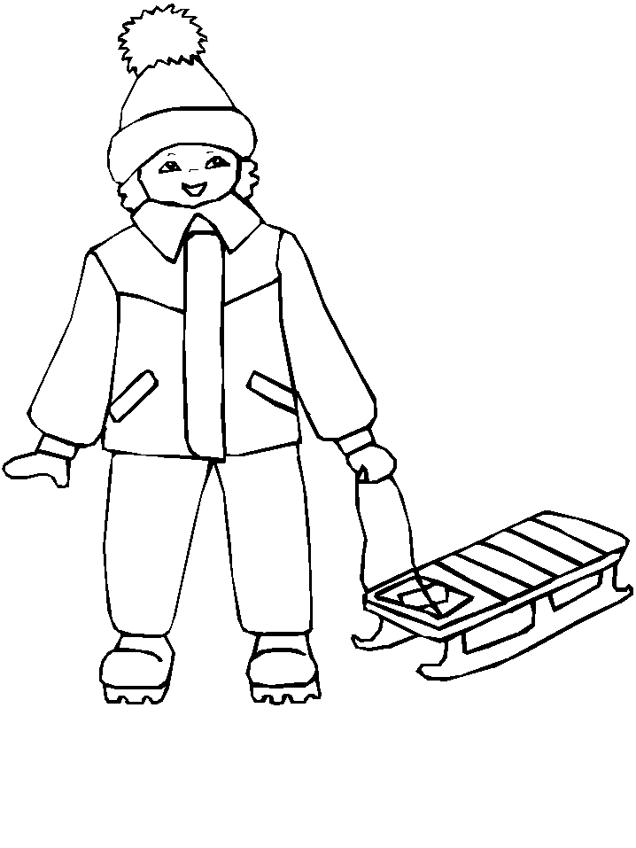 Sleigh Winter Coloring Pages