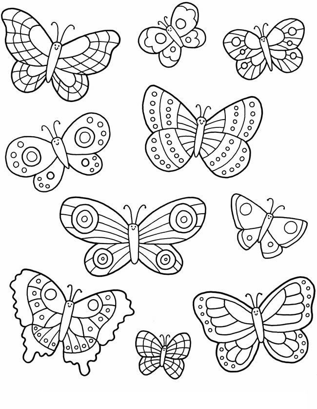 small butterfly coloring pages