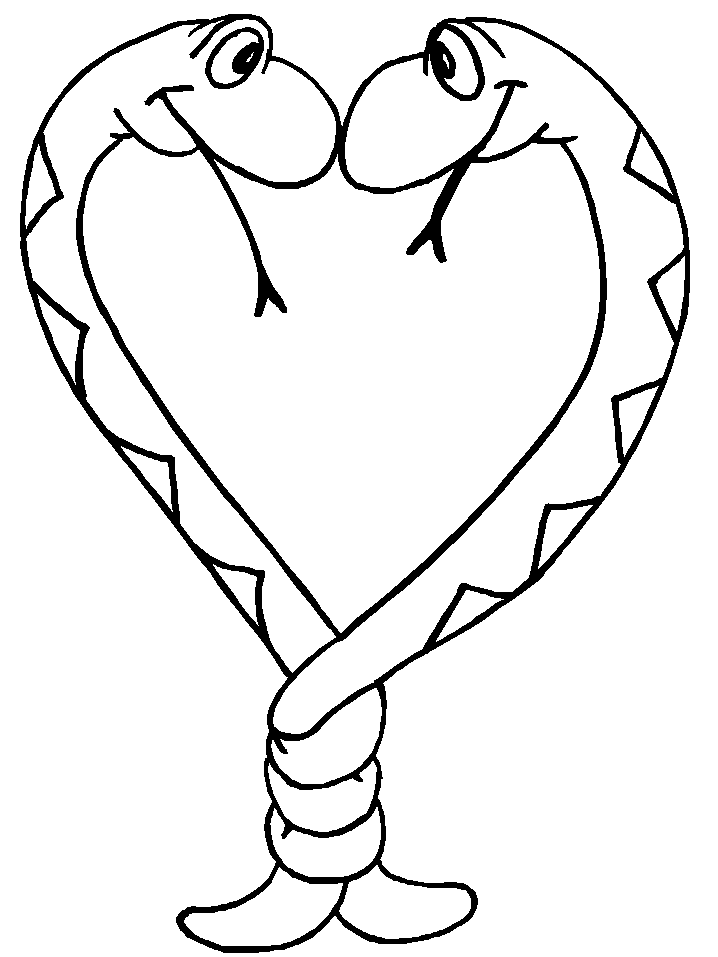 Snake Heart Coloring Pages