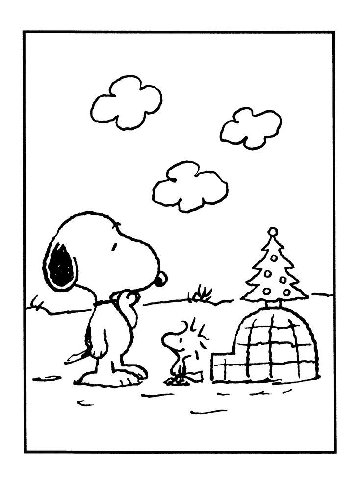 snoopy winter coloring pages