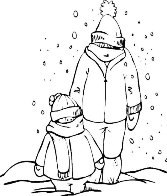 snow day coloring page