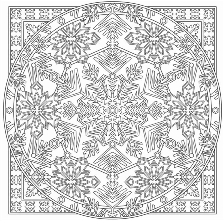 Snowflake Mandala Coloring Page coloring page & book for kids.