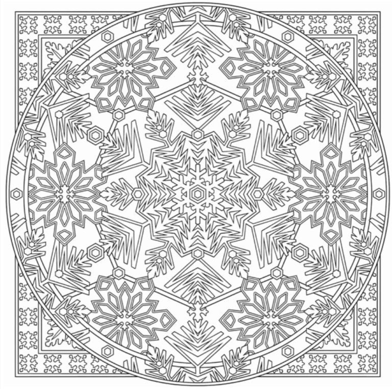 Snowflake Mandala Coloring Page & coloring book. 6000+ coloring pages.