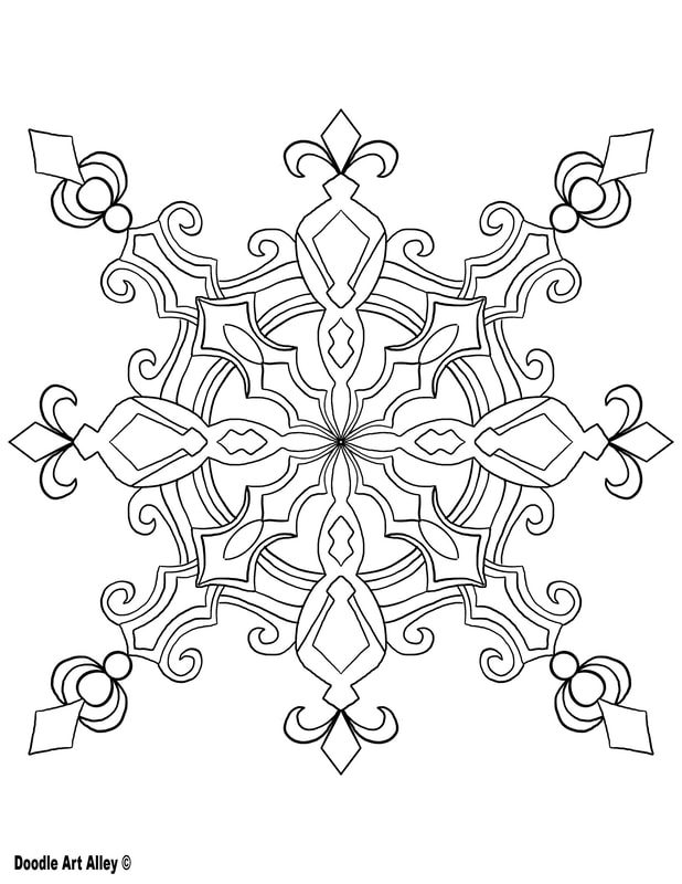 snowflake winter coloring pages