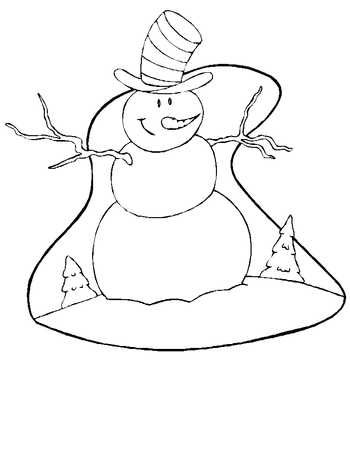 Snowman Winter Coloring Pages