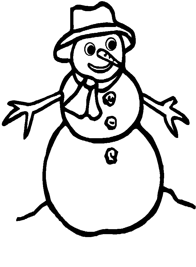Snowman Winter Coloring Pages Free