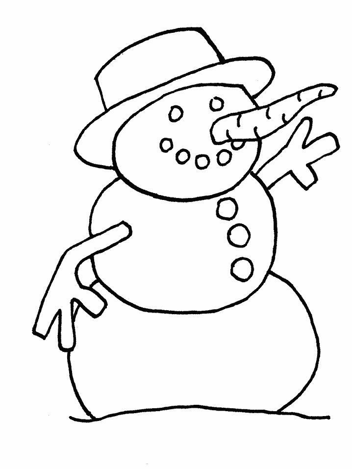 Snowman Winter Coloring Pages Printable