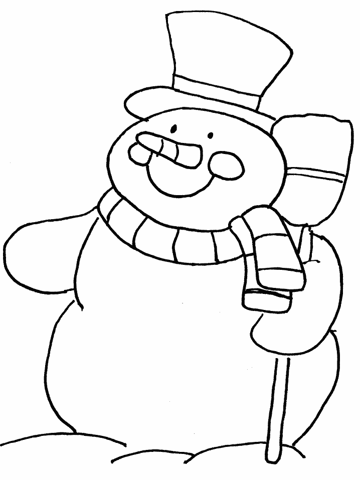 Snowman Winter Coloring Page
