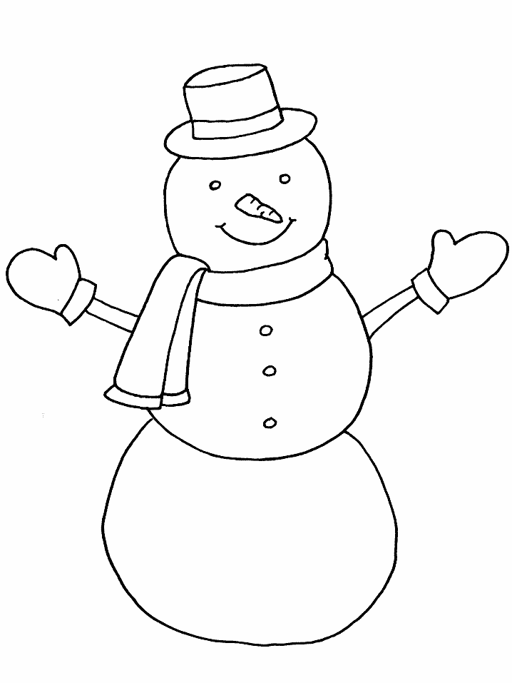 Snowman Winter Coloring Pages for Kids