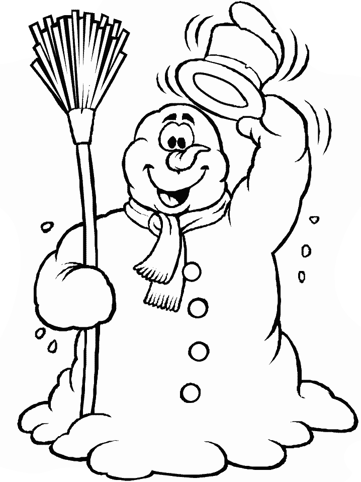Printable Snowman Winter Coloring Pages