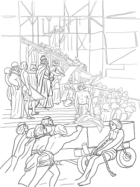 Solomon Builds the Temple Coloring Page