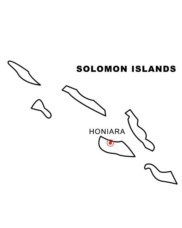 Map of Solomon Islands Coloring Page