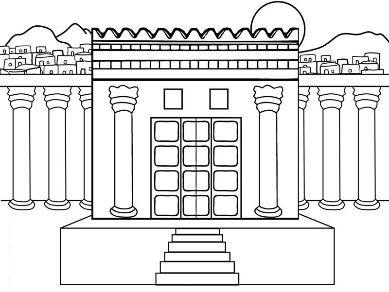Solomon Temple Coloring Page