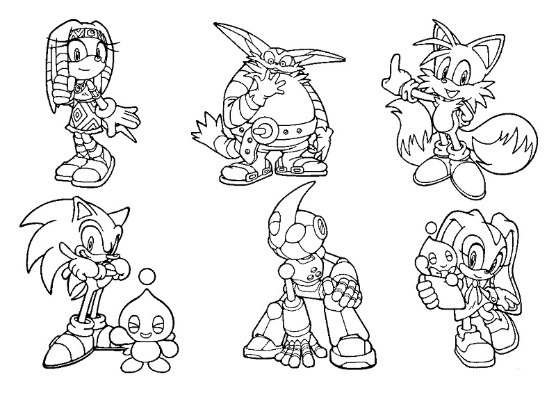 Sonic Characters Coloring Pages