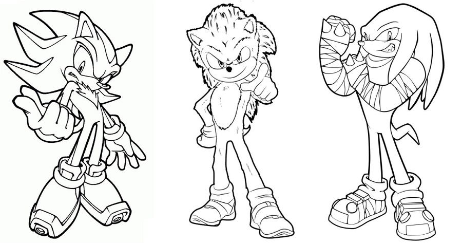 sonic coloring pages movie