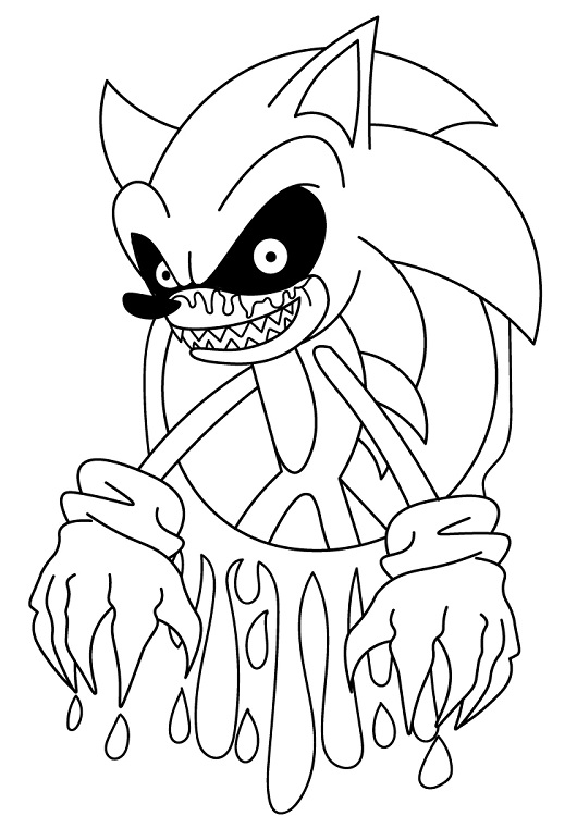 Sonic Exe Coloring Page