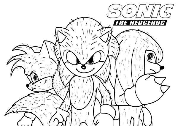 sonic movie coloring page