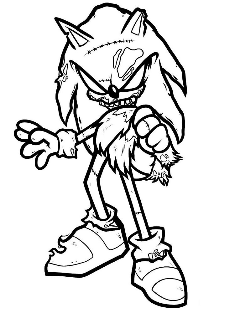 sonic the hedgehog zombie coloring pages