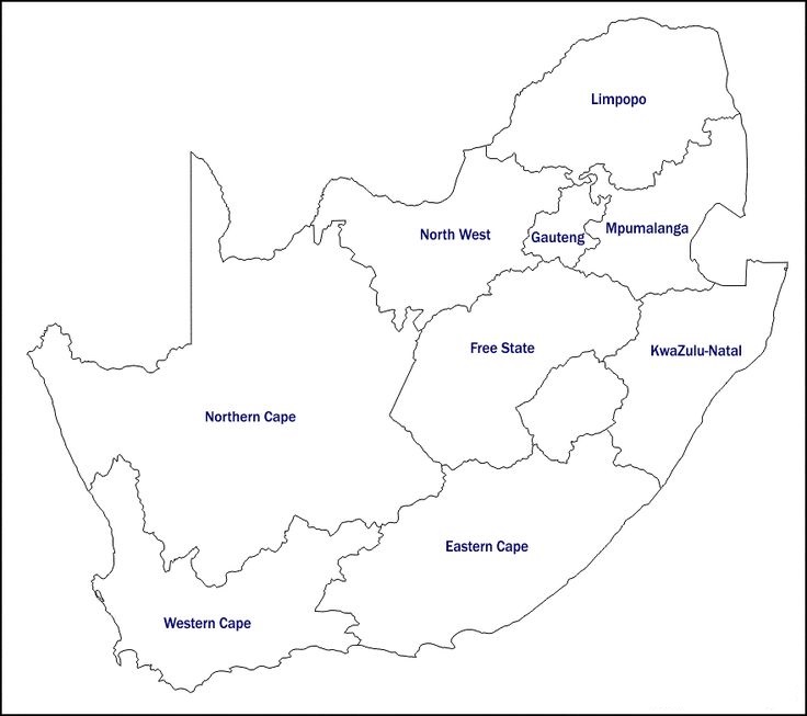 South Africa Map Coloring Page