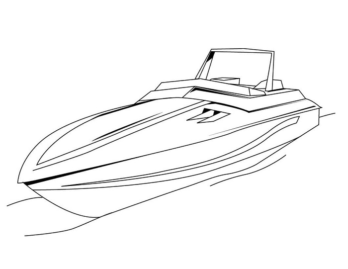 Speed Boat Coloring Page