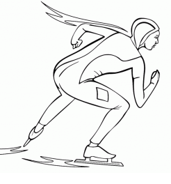 speed skating coloring page