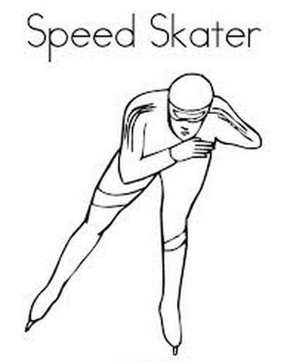speed skater coloring page
