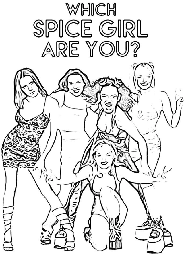 spice girls coloring page