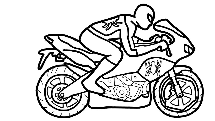 Spiderman Bike Coloring Pages