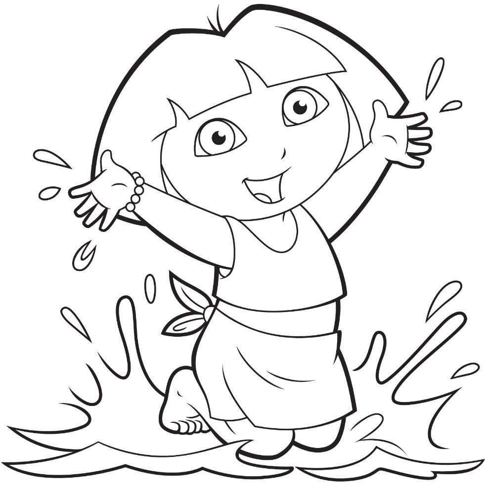 splashing in water coloring pages