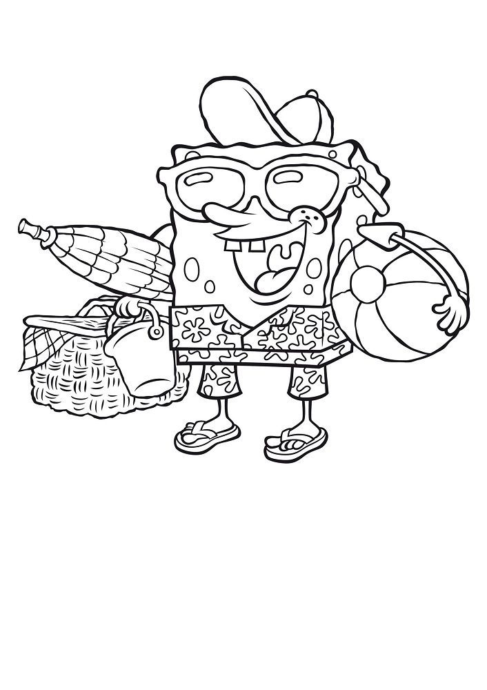 spongebob coloring pages out of water