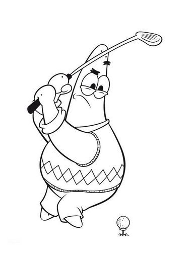 Spongebob Golf Coloring Page